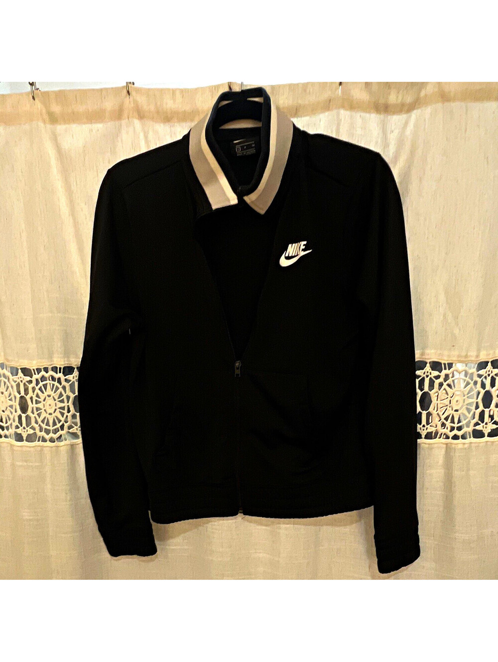 Nike Men’s Full Zip Track Jacket Black/Gray Logo Size S Regular Fit